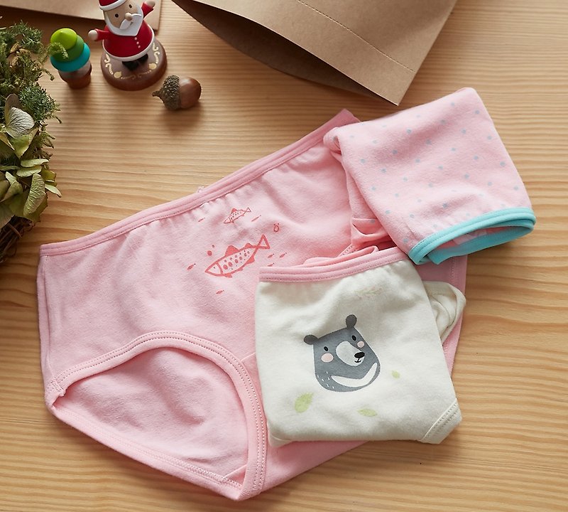 熊熊與魚女童三角褲組 - 其他 - 棉．麻 粉紅色