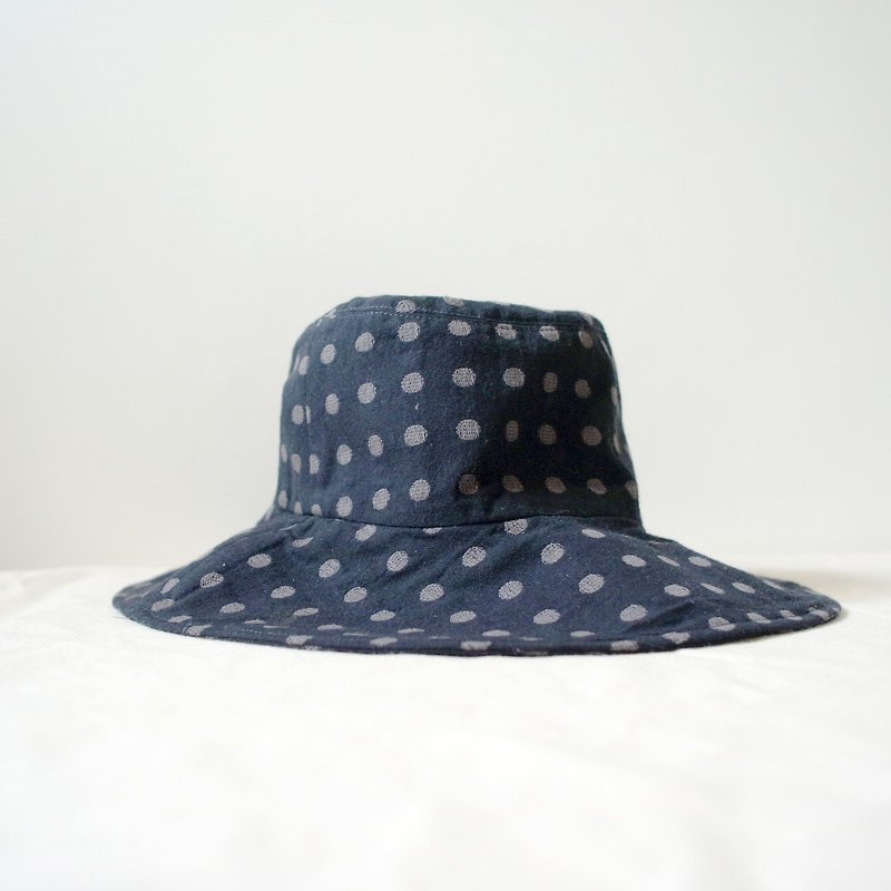 ワイドつばの帽子マニュアル感覚の綿少し - 帽子 - コットン・麻 グリーン