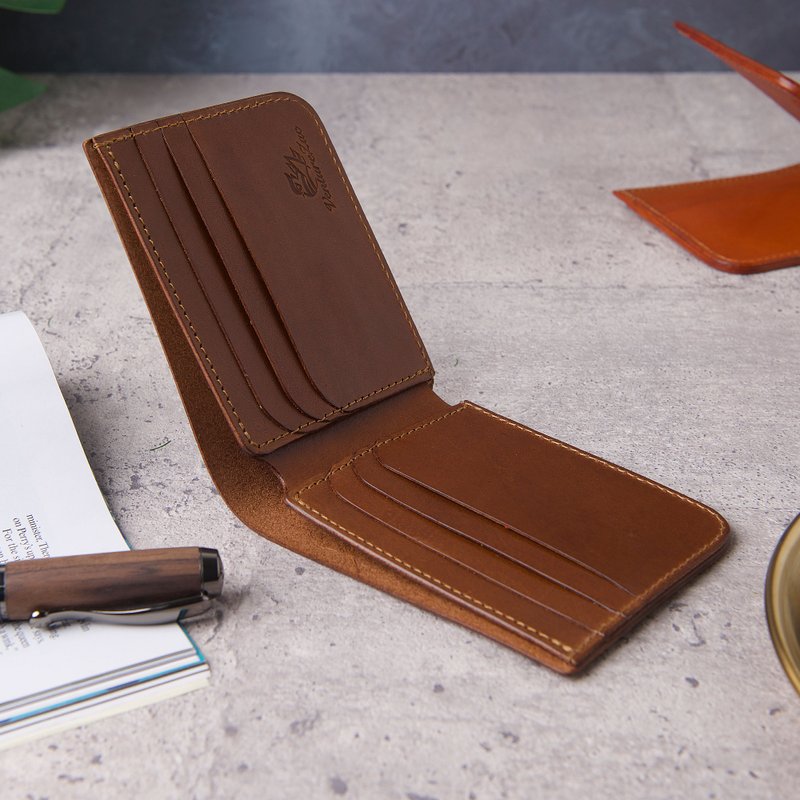 Classic Stuff Short Clip EW Wallet / Brown Brown - Wallets - Genuine Leather 