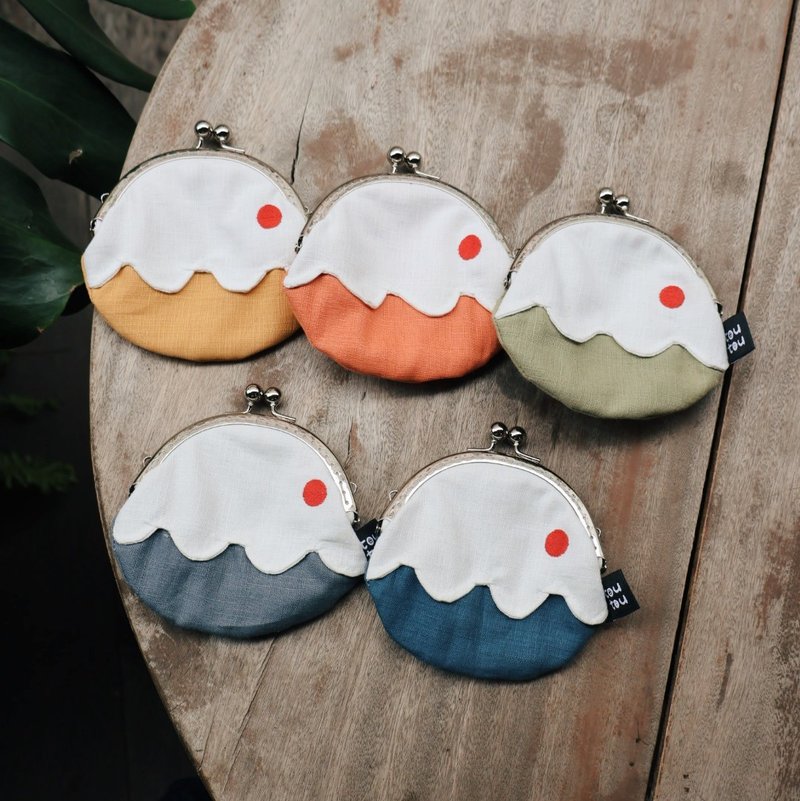 日系富士山口金包 五色 - 零錢包/小錢包 - 棉．麻 多色