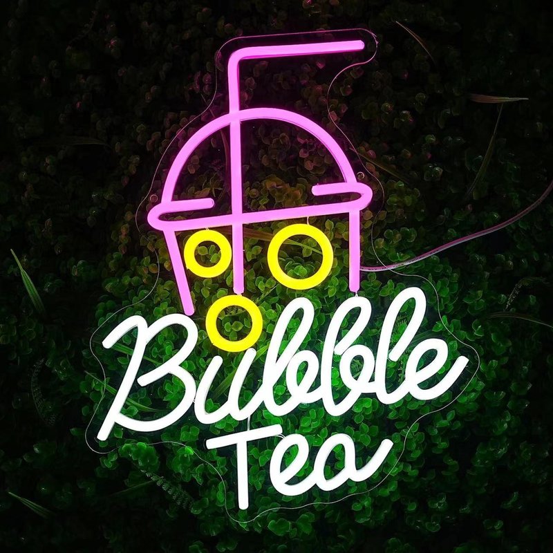 Bubble Tea Neon Light Milk Tea Shop Banner Sign Neon Sign Wall Light - โคมไฟ - อะคริลิค สีใส