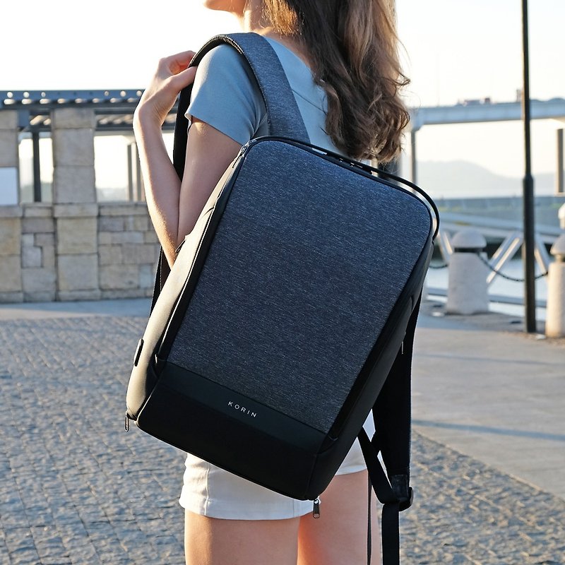 FlexPack Pro Multifunctional Anti-Theft Backpack-Fully Equipped - กระเป๋าเป้สะพายหลัง - ไนลอน สีเทา