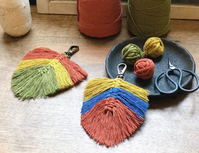 [Material package] Macrame beginner/feather knitting/parent-child-material - Knitting, Embroidery, Felted Wool & Sewing - Cotton & Hemp 