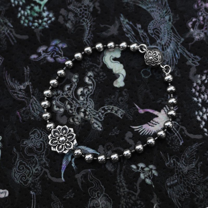 韓国伝統丹青ボールシルバーブレスレット / Cheong - 11 - ブレスレット - 金属 シルバー