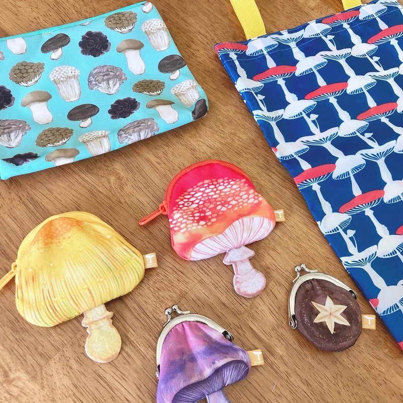 nocco. Mushroom miscellaneous goods collection 2-Capsule toy random shipping-bag mouth, coin purse, pouch, tote bag - Toiletry Bags & Pouches - Polyester Multicolor