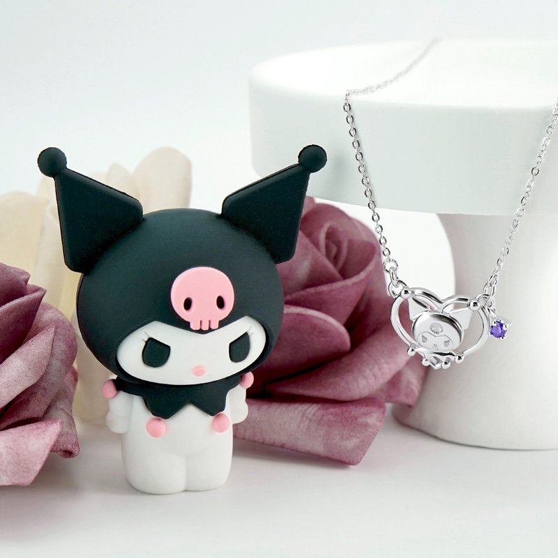 酷洛米經典系列-I.Love.Kuromi 純銀項鍊 - 項鍊 - 純銀 銀色