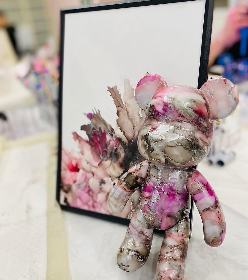 [Taiwan Exclusive] Alcohol Ink [Fluid Bear] [Experience Course] Special Class for Couples and Children - Illustration, Painting & Calligraphy - Other Materials 