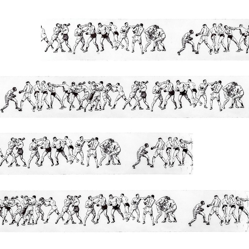PACKING TAPE Boxing 拳擊圖案膠帶 - 貼紙 - 塑膠 白色