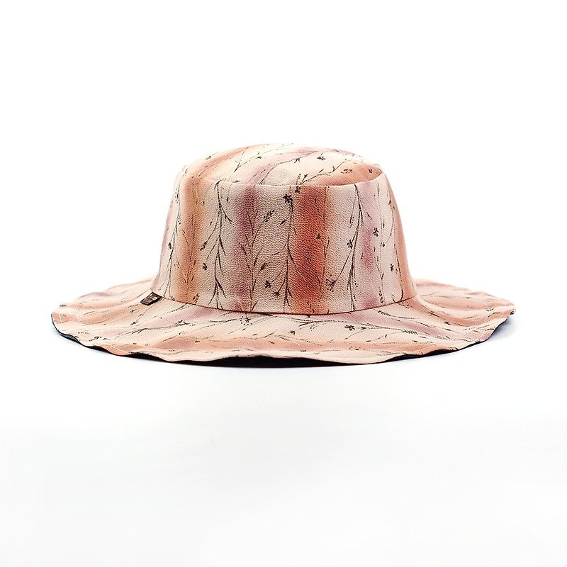 Calf Village Calf Village Men's and Women's Handmade Double-sided Hat Customized Gentleman's Hat Neutral Vintage Vineyard Rouxu [Rouge Colorful] Pink Pink Gradient [H-361] Limited - หมวก - ผ้าฝ้าย/ผ้าลินิน สึชมพู