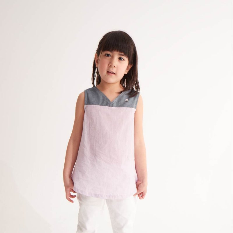 Elegant V-neck Umbrella Vest - Tops & T-Shirts - Cotton & Hemp Purple