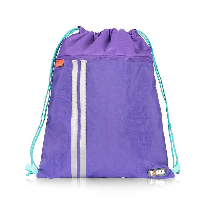 Tiger Family Drawstring Pocket - Lavender Violet - กระเป๋าหูรูด - วัสดุกันนำ้ สีม่วง