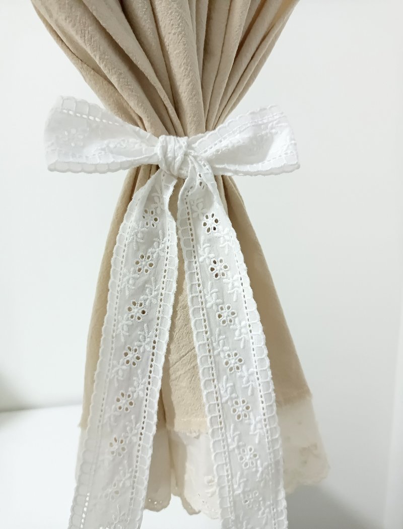 復古純棉蕾絲刺繡窗簾綁帶門簾綁帶 - 門簾/門牌 - 棉．麻 