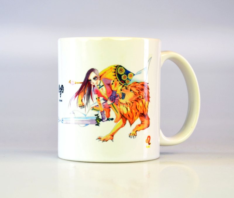 虎斑羊-獅子座/12星座插畫馬克杯 - 咖啡杯/馬克杯 - 瓷 白色