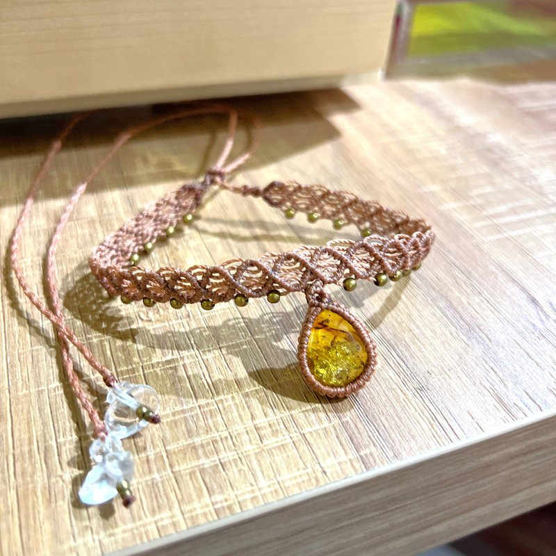 Crystoria Stone | Macrame | South American Wax Thread | Necklace | Citrine - Necklaces - Gemstone Khaki