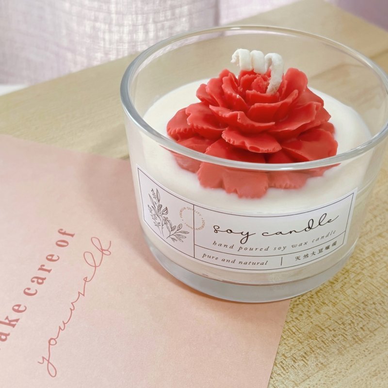 香氛花禮蠟燭 花禮物香氛蠟燭 客製化蠟燭 - 蠟燭/燭台 - 蠟 