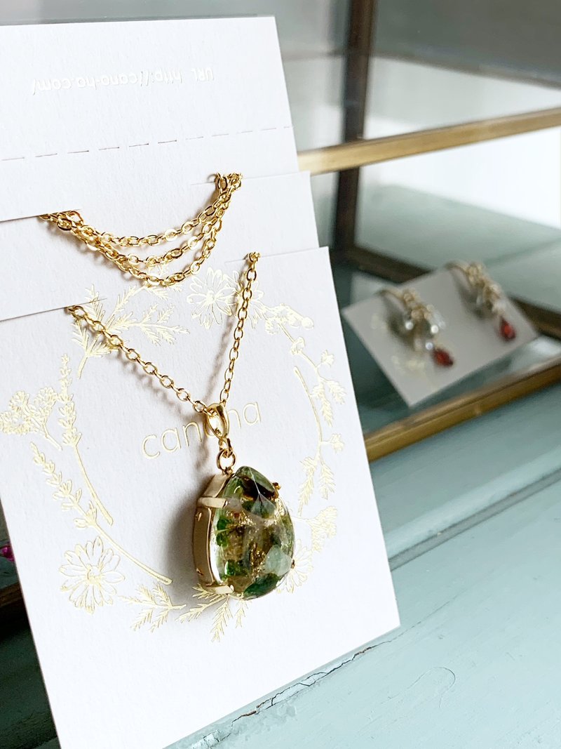 Unisex [October Birthstone] Gemstone Necklace (Pendant) Green - Necklaces - Resin Green