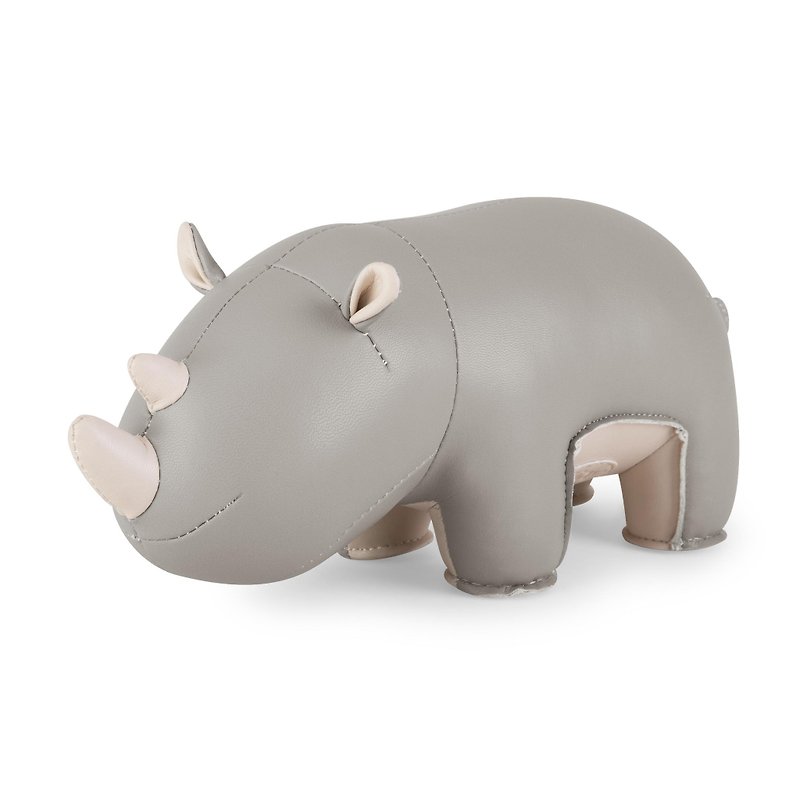 【售完即止 即將絕版】 Zuny - Rhino 犀牛造型動物書擋 - 擺飾/家飾品 - 人造皮革 多色