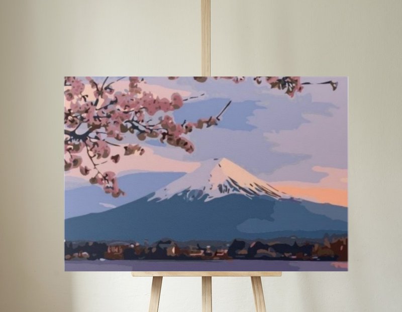 Fuji Yoshino Sakura Creative Digital Oil Painting 【Landscape】 - Illustration, Painting & Calligraphy - Other Materials 