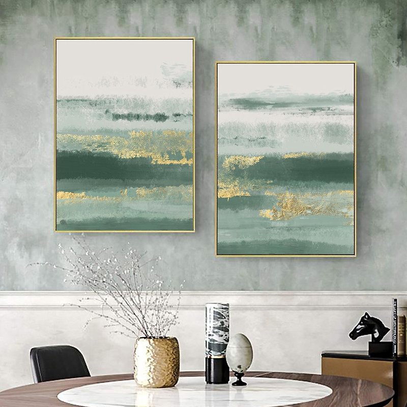 Mountains and Seas-Paintings-Color Series-Green - Posters - Cotton & Hemp Green