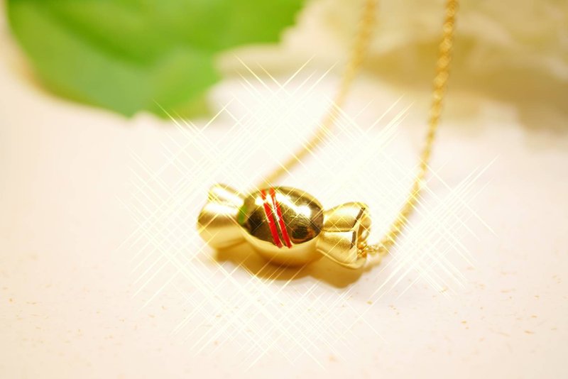 糖果-墜子-(硬金) - 項鍊 - 24k 金 金色