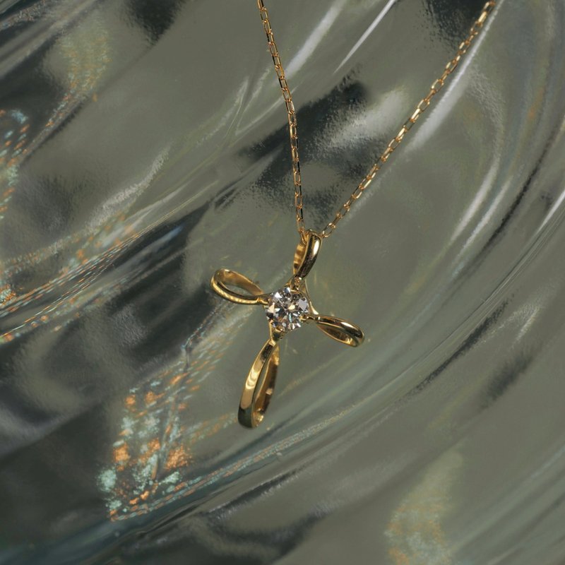 The Infinity Diamond Cross Necklace *With Japan Cert - Necklaces - Precious Metals 