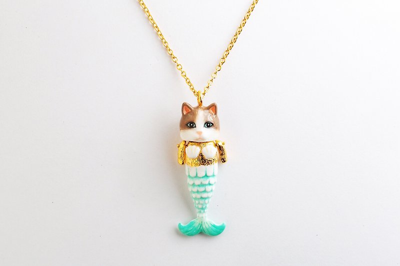 Mermaid cat Necklace - Necklaces - Enamel 