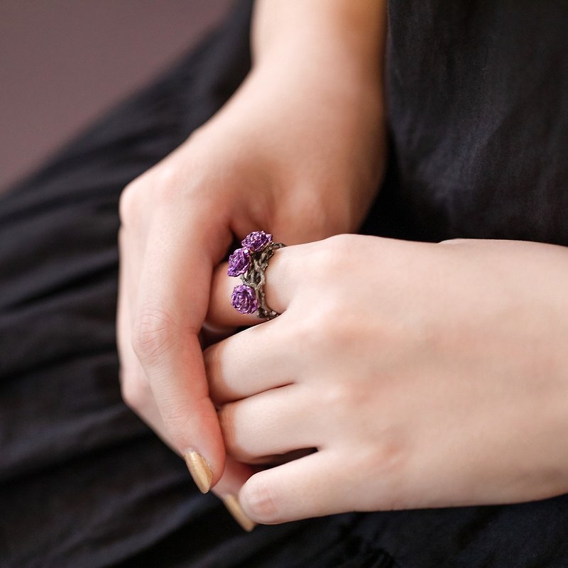 Twilight Roses Ring Twilight Roses RN202 - General Rings - Other Metals Purple