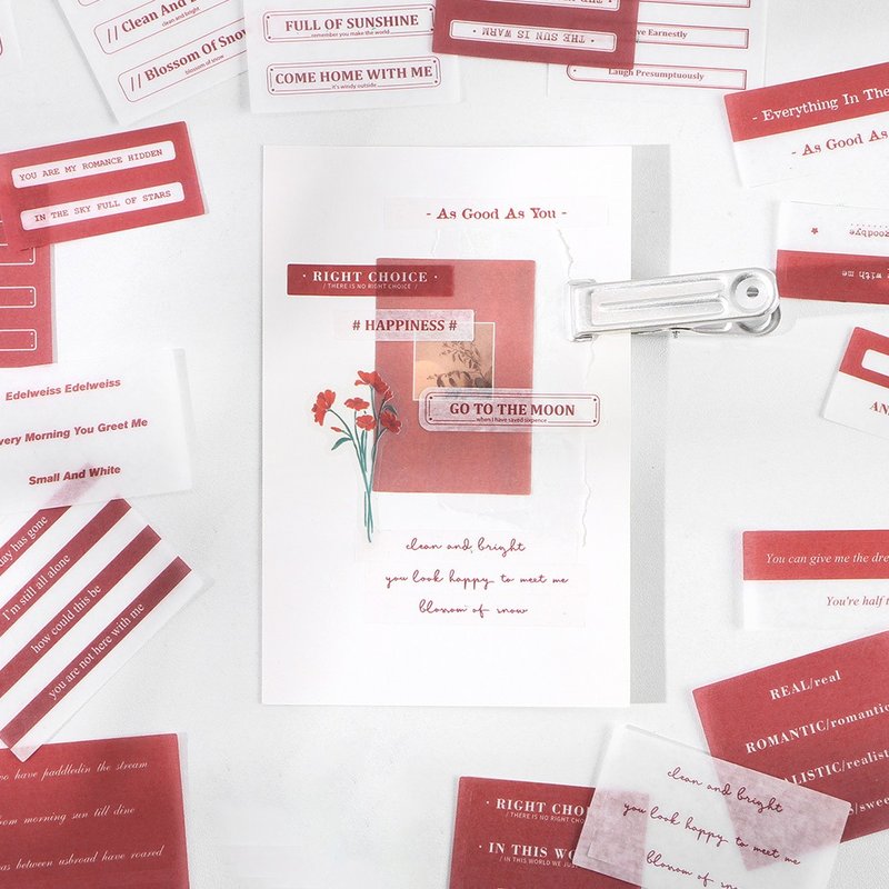 Infeel.Me warm air and paper sticker pack text hand account decoration sticker [There is love in the world] - สติกเกอร์ - กระดาษ 