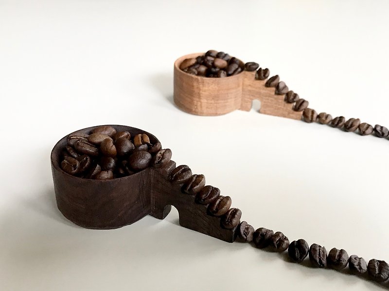 コーヒー豆の為のメジャースプーン　階段　豆摺り切り7g - 刀/叉/湯匙/餐具組 - 木頭 咖啡色