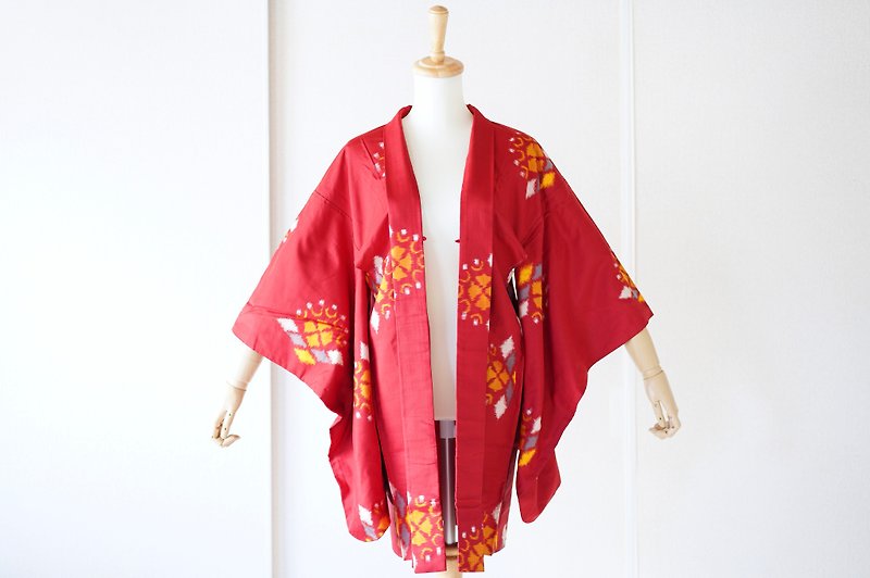 Red silk kimono, Traditional kimono, women kimono, japanese kimono /4561 - Women's Casual & Functional Jackets - Silk Red