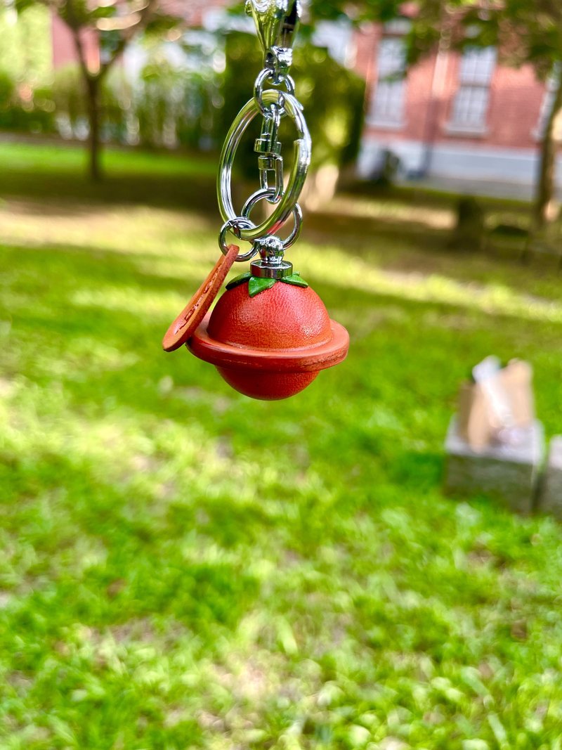 真皮皮塑橘子鈴鐺 - 吊飾/掛飾 - 真皮 多色
