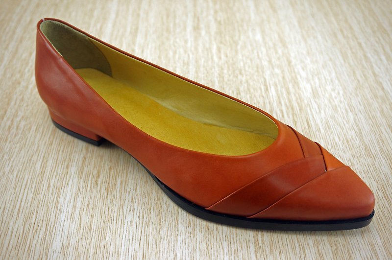 Pointed flat shoes, handmade shoes, handmade shoes, women's shoes, CHANGO results shoes Square - รองเท้าลำลองผู้หญิง - หนังแท้ 