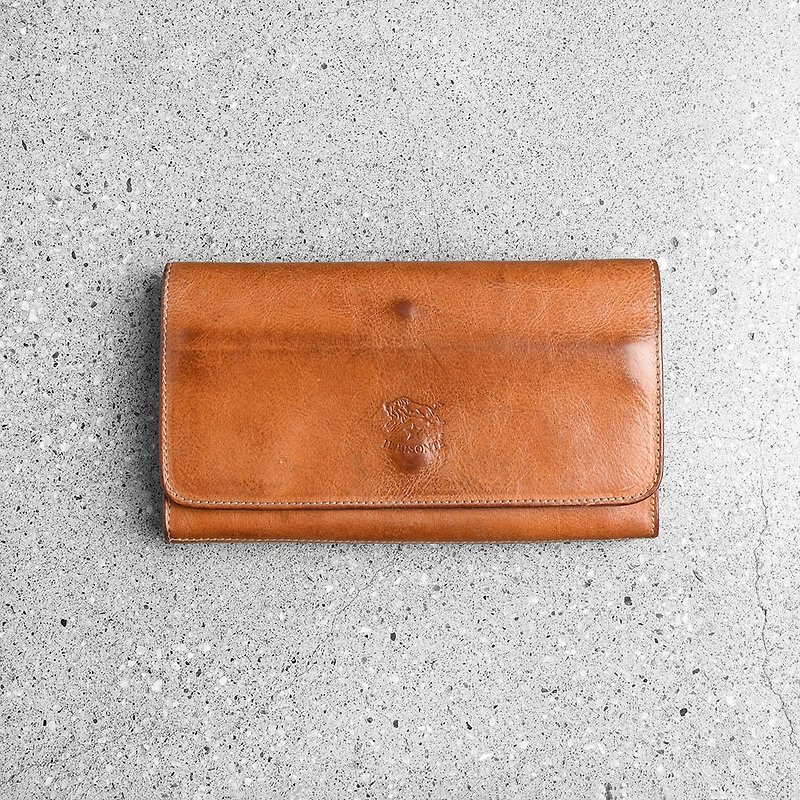 IL BISONTE Vintage Wallet - กระเป๋าสตางค์ - หนังแท้ สีส้ม