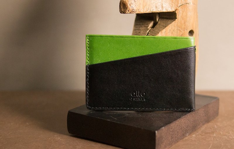 Alto Leather Slim Card Holder – Lime/Raven