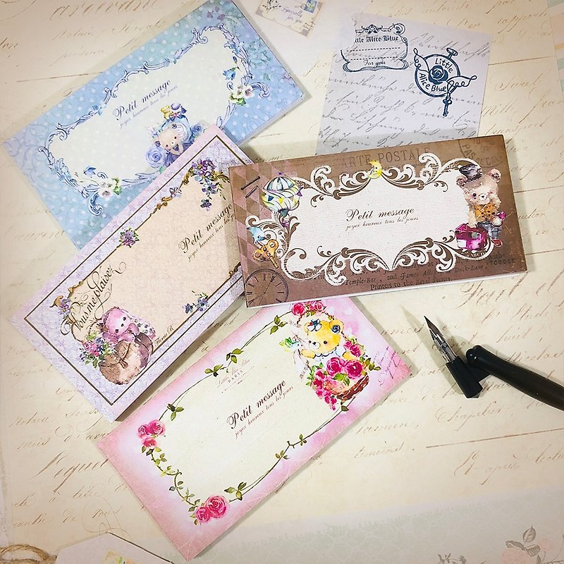 Little Alice Blue Antique Memo Pad - Sticky Notes & Notepads - Paper Pink