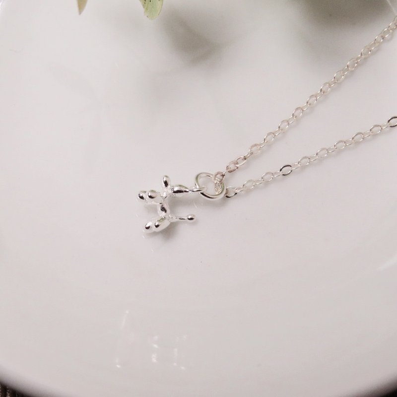 Small Fresh Series/Super Mini Balloon Dog Necklace/925 Silver - สร้อยคอ - วัสดุอื่นๆ สีเงิน