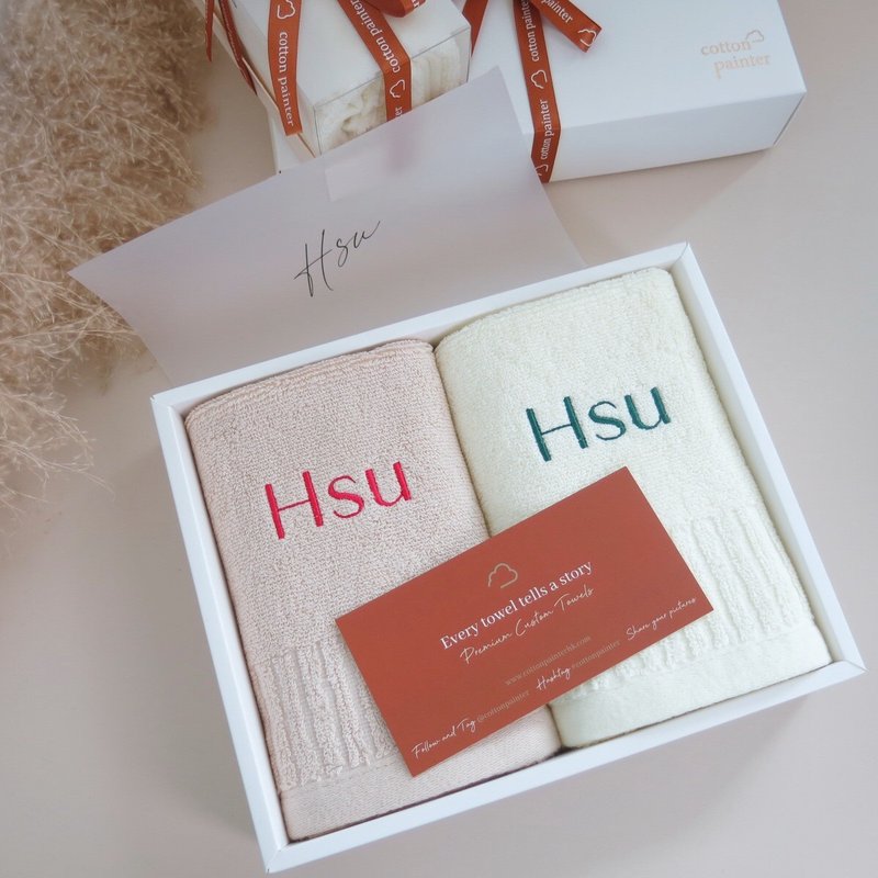 【香港毛巾品牌】客製化繡名毛巾 方巾 面巾 浴巾 100%美國棉製造 - 毛巾/浴巾 - 棉．麻 