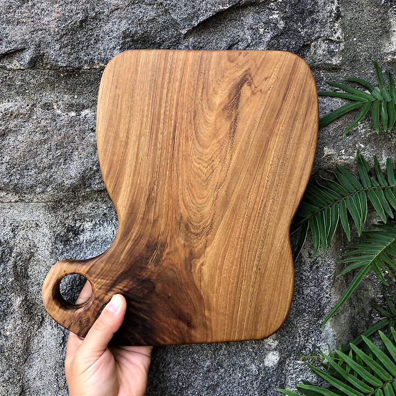Natural natural shaped log tray / plate / cutting board / bread tray / Paraguay rosewood - ถาดเสิร์ฟ - ไม้ สีนำ้ตาล