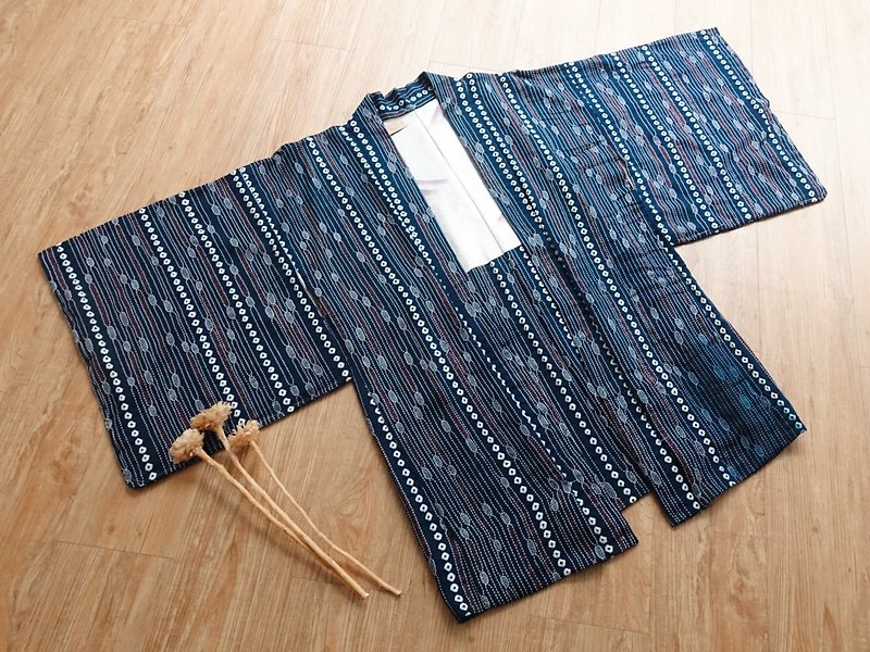 ビンテージ着物/羽織りno.76 - ジャケット - ポリエステル ブルー