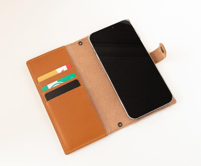 スマホケース 全機種対応 手帳型 【 3匹の猫 】 本革 レザー 猫