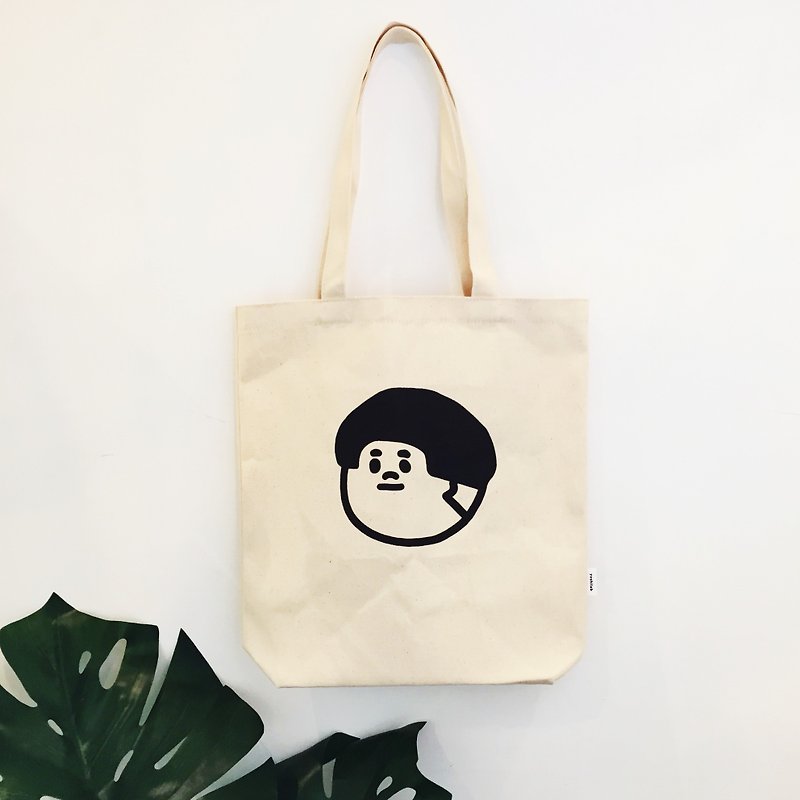 M-type shoulder / hand canvas bag - Jie Tai side large head - Messenger Bags & Sling Bags - Cotton & Hemp 