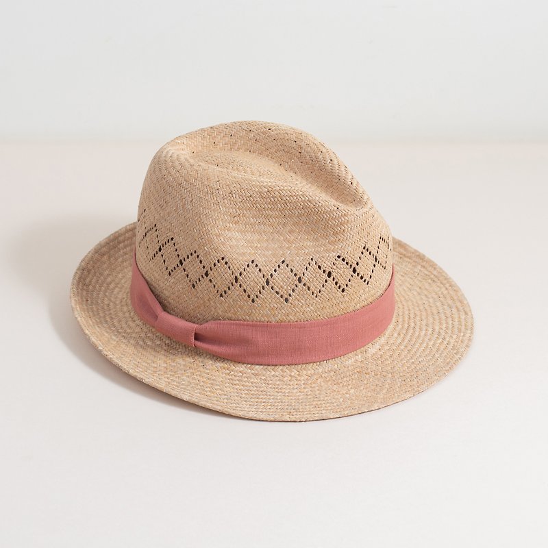 Mid-woven jazz hat/plain fabric/rush weaving/adjustable hat circumference - Hats & Caps - Plants & Flowers 