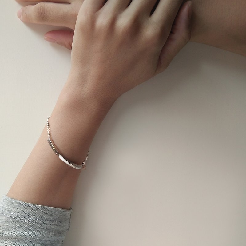 square tube bracelet | mittag jewelry | handmade and made in Taiwan - Bracelets - Silver Silver