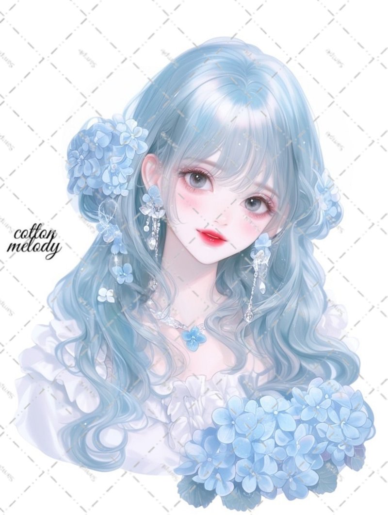 original sticker no.5534 人物ステッカー オリジナルステッカー 人物ステッカー 女の子ステッカー オリジナル人物ステッカー - 貼紙 - 紙 