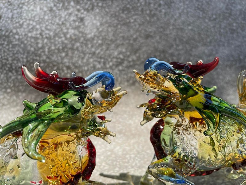 Crystal glass and glazed unicorn ornaments lucky - ของวางตกแต่ง - แก้ว 