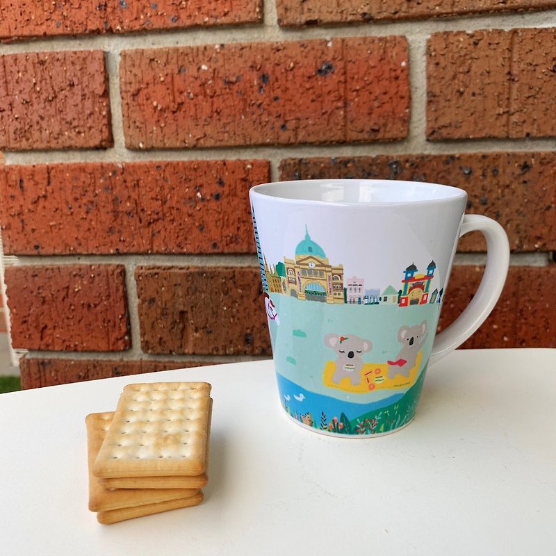 NEW Latte Mug - Picnic Koalas - Melbourne Limited Edition - 咖啡杯 - 陶 多色