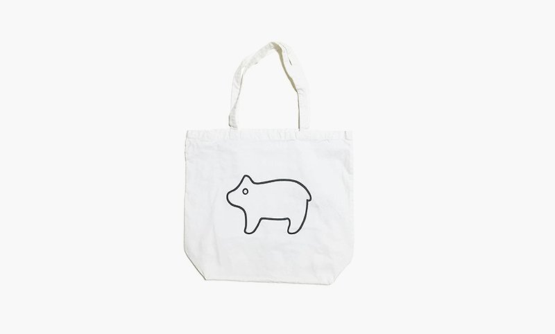 NORITAKE-BEAR Tote Bag - Messenger Bags & Sling Bags - Cotton & Hemp White