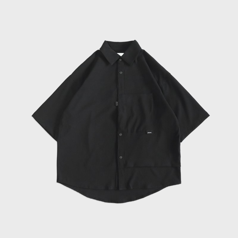 DYCTEAM - PERMADRY 吸濕快乾機能_寬鬆口袋短袖襯衫 - 男襯衫/休閒襯衫 - 其他材質 黑色