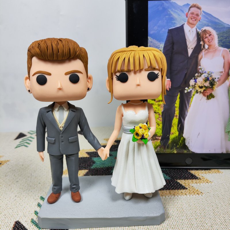 客製化3D人像公仔 訂製手工Funko Pop情侶父母夫妻結婚週年禮物 - 公仔/玩偶 - 黏土 多色