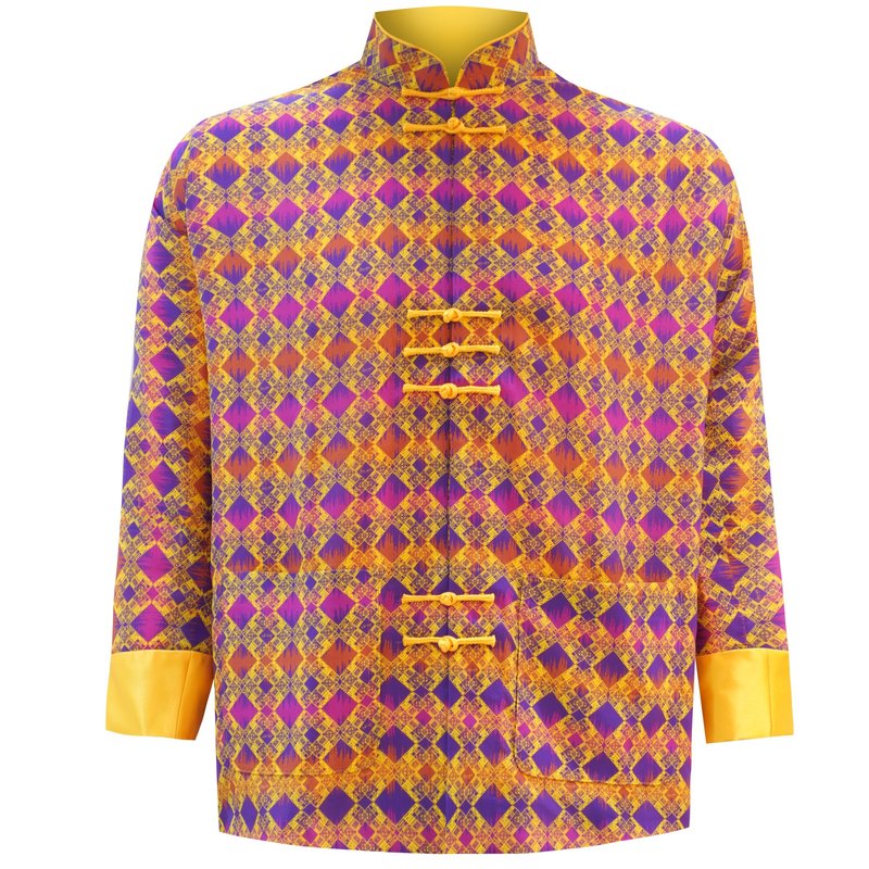 SPARKLE BY KAREN CHAN x HK Heritage Museum【TRANSISTOR RADIO】100%Silk Tang Jacket - Women's Shirts - Silk 